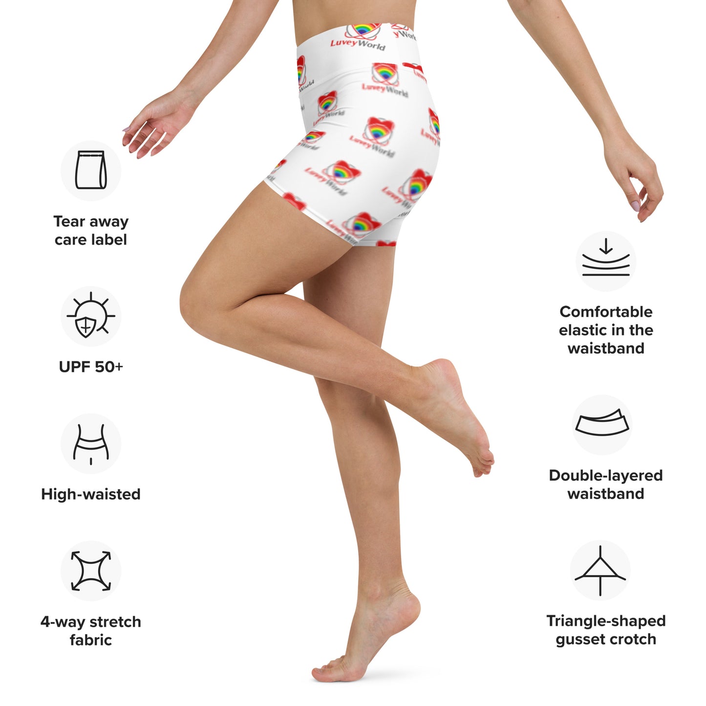 LuveyWorld all over Yoga Shorts